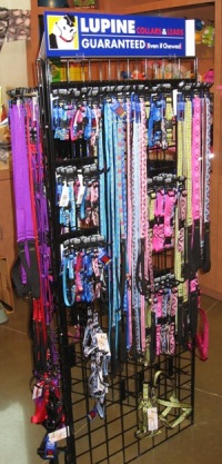 Leashes and collars available for sale at the Critter Outfitter